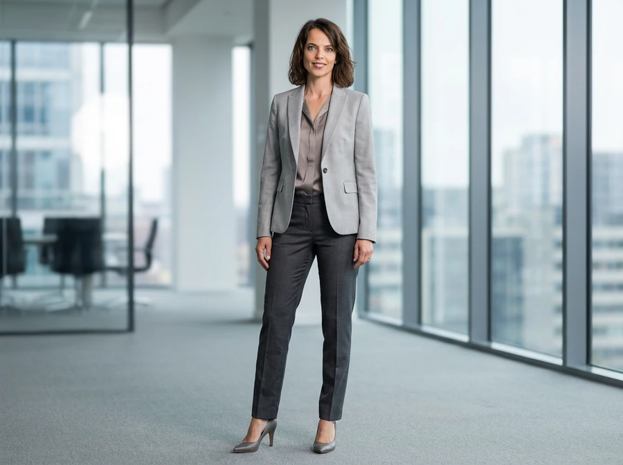 Luxus Damenanzug Grau